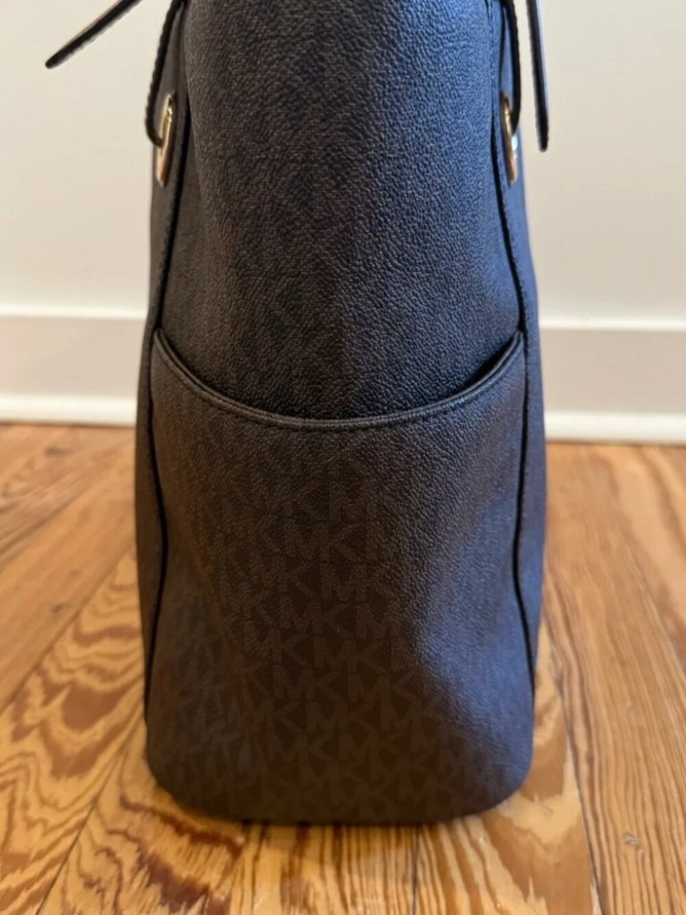 Michael Kors Jet Set Large Travel Shoulder Signature Tote Brown/Tan EUC - Picture 5 of 15